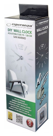 Zegar ścienny Esperanza San Marino 3D biały