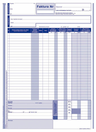 FAKTURA VAT A4 (WIELOKOPIA)