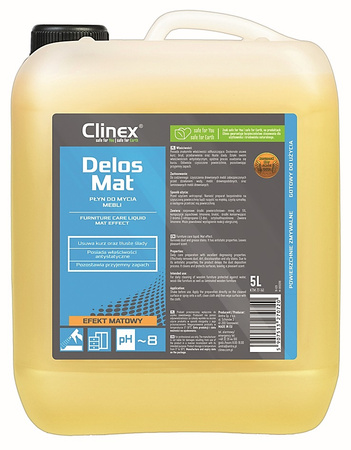 Płyn do pielęgnacji mebli CLINEX Delos Shine 5L, pozostawia połysk