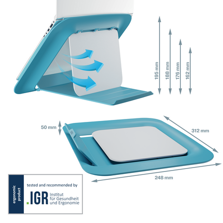 Podstawa pod laptop Leitz Ergo Cosy morski niebieski
