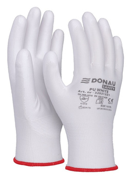 Rękawice Donau Safety PU White rozm.9 białe