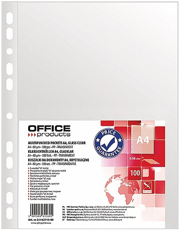 Koszulki Office Products A4/60µm krystaliczne (100)