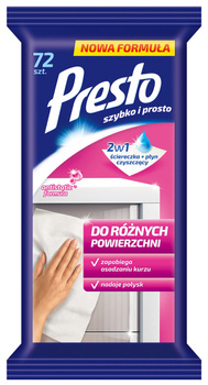 Ściereczki nasączone Presto do różnych powierzchni (72)