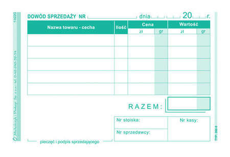 DOWÓD SPRZEDAŻY DS A7 (WIELOKOPIA)