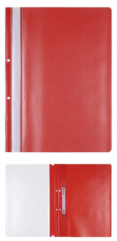 Skoroszyt OFFICE PRODUCTS, PP, A4, 2 otwory, 100/170mikr, wpinany, czerwony
