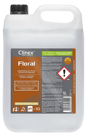 Uniwersalny płyn do mycia podłóg CLINEX Floral, mydło marsylskie, 5l  