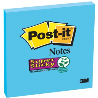 Karteczki Post-it Super Sticky 76x76mm błękitne (90)